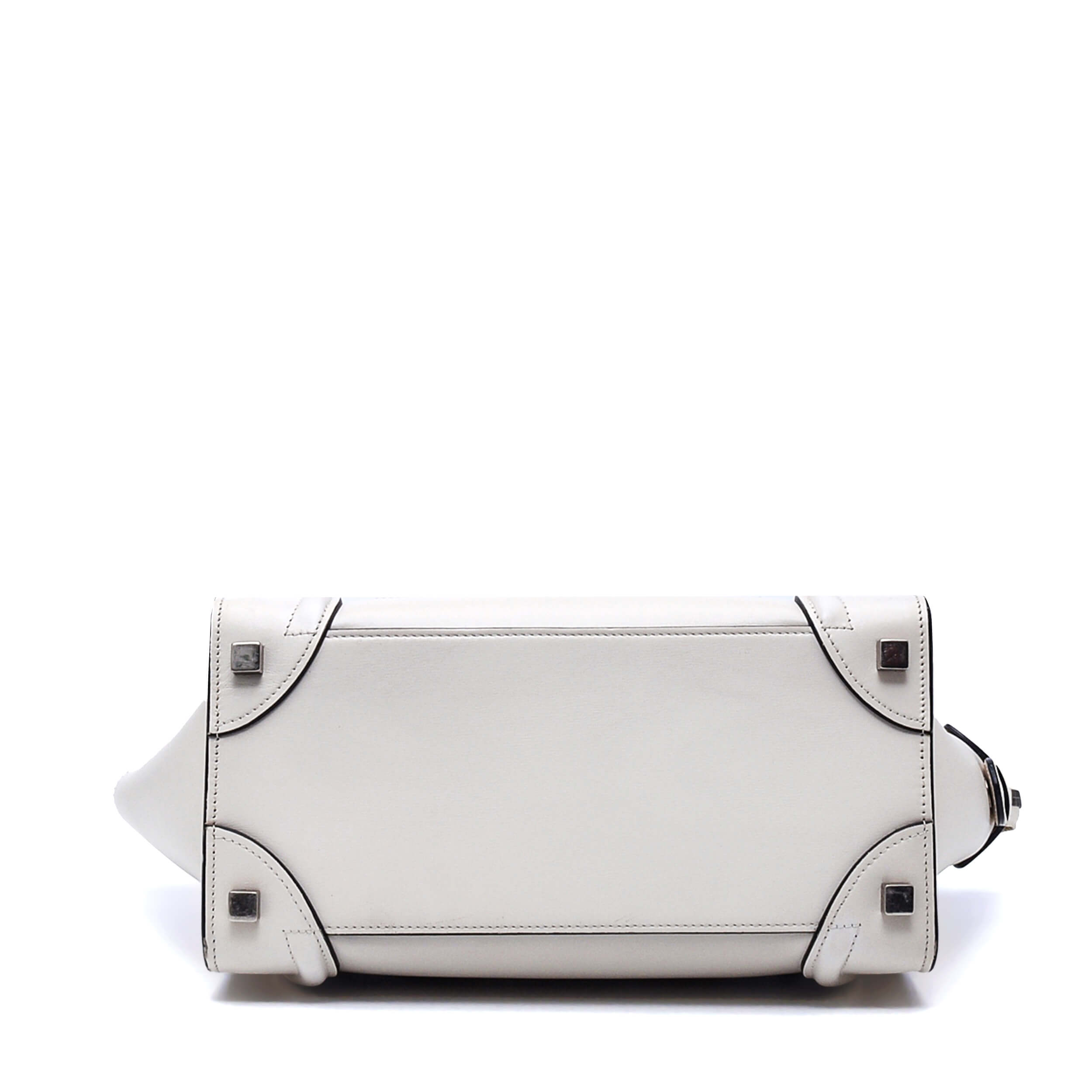 Celine - Ivory Grained Leather Small Luggage Bag